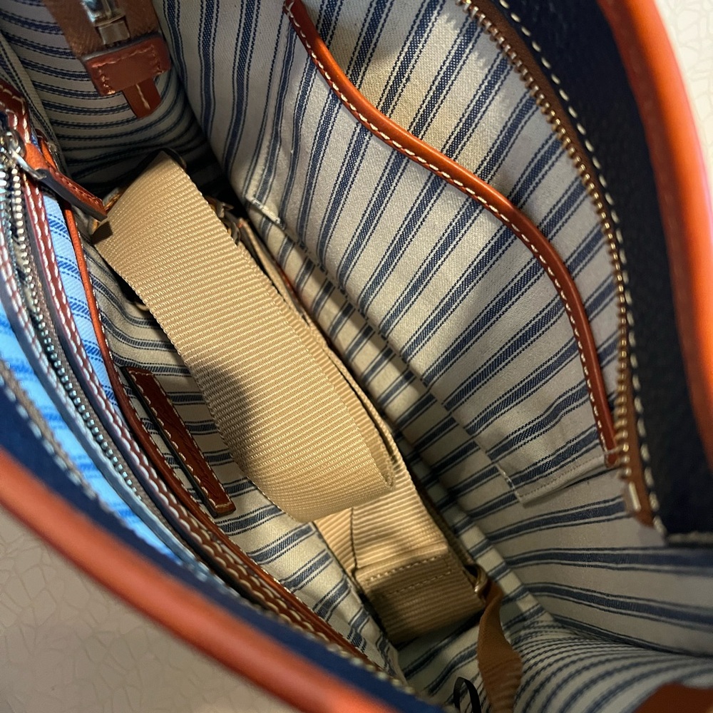 Dooney & Bourke Blue and Brown Shoulder Bag - Picture 3 of 5